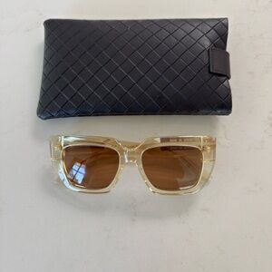 Bottega Veneta square sunglasses in beige and brown
